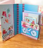 Book-Shaped Greetings Card Gift Box – Butterfly & Bicycle Design