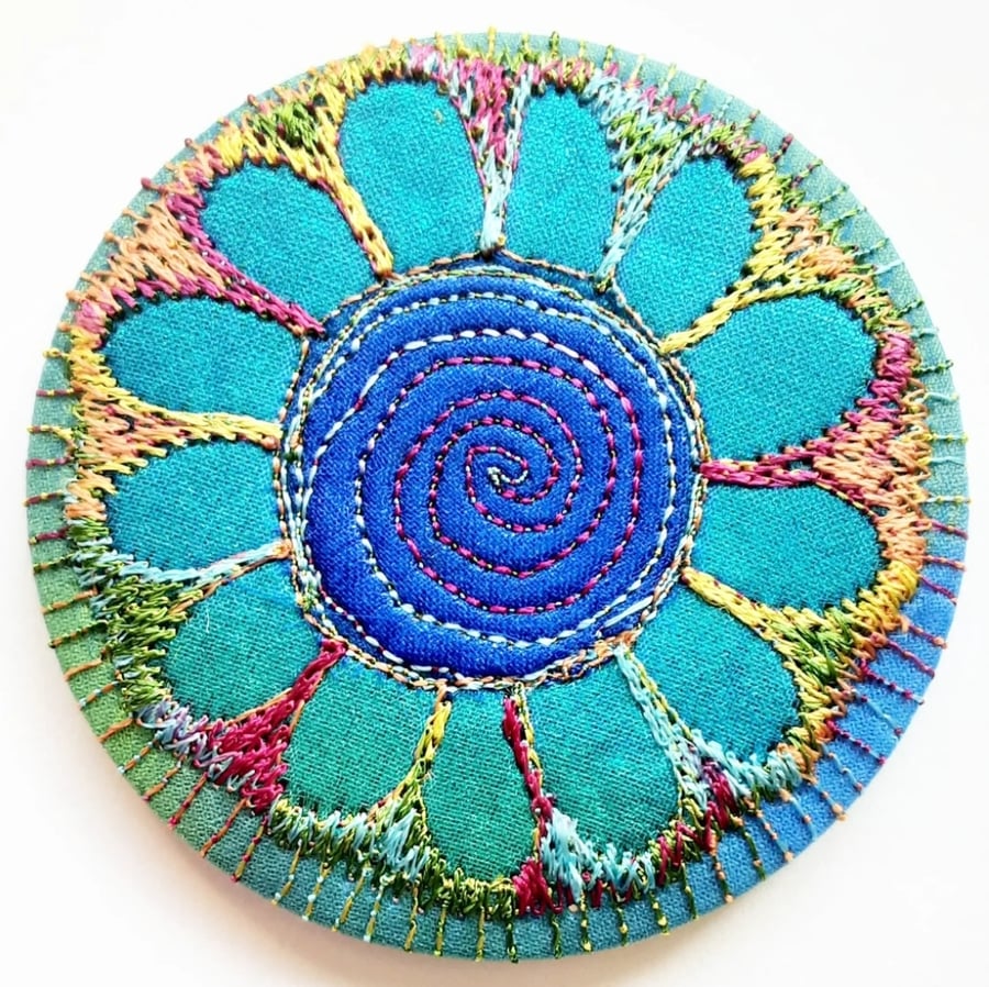 Flower Pocket Mirror 58mm Fabric Pocket Mirror Handbag Accessory