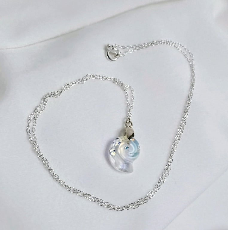 Sterling Silver Sea Snail Crystal Necklace
