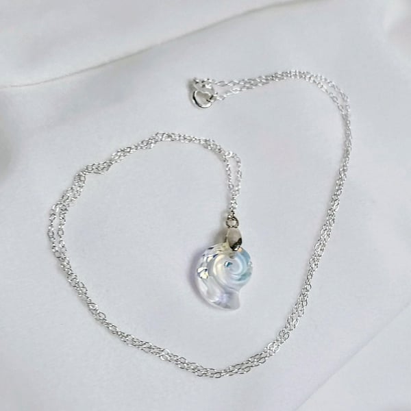 Sterling Silver Sea Snail Crystal Necklace