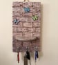 Rustic Wood Key Holder with Floating Shelf, Boho Hallway Hanging - Image 4