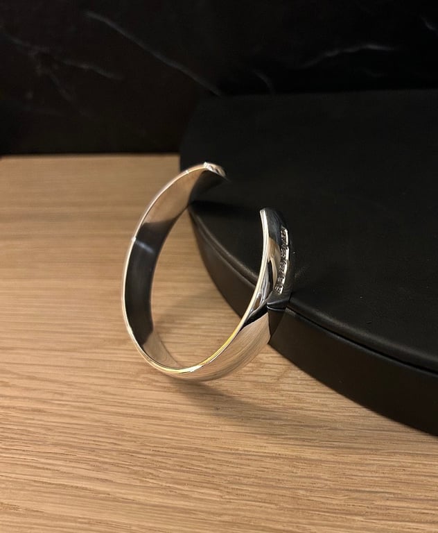 "Cascade" - Heavy Sterling Silver Torc Bangle - Made to any size - 11mm x 3mm