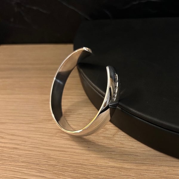 "Cascade" - Heavy Sterling Silver Cuff - 54g - Made to any size - 11mm x 3mm