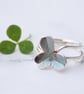 Handmade sterling silver clover ring, silver botanical ring, nature lover gift - Image 1