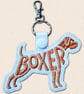 Boxer Keyring - Embroidered Dog Word Art Bag Charm - Image 8