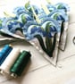 Bluebell Decorative freemotion Sewn Applique Padded Hanging Heart - Image 2