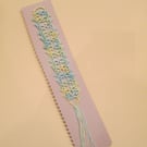 Lemon blue-green Tatted Bookmark