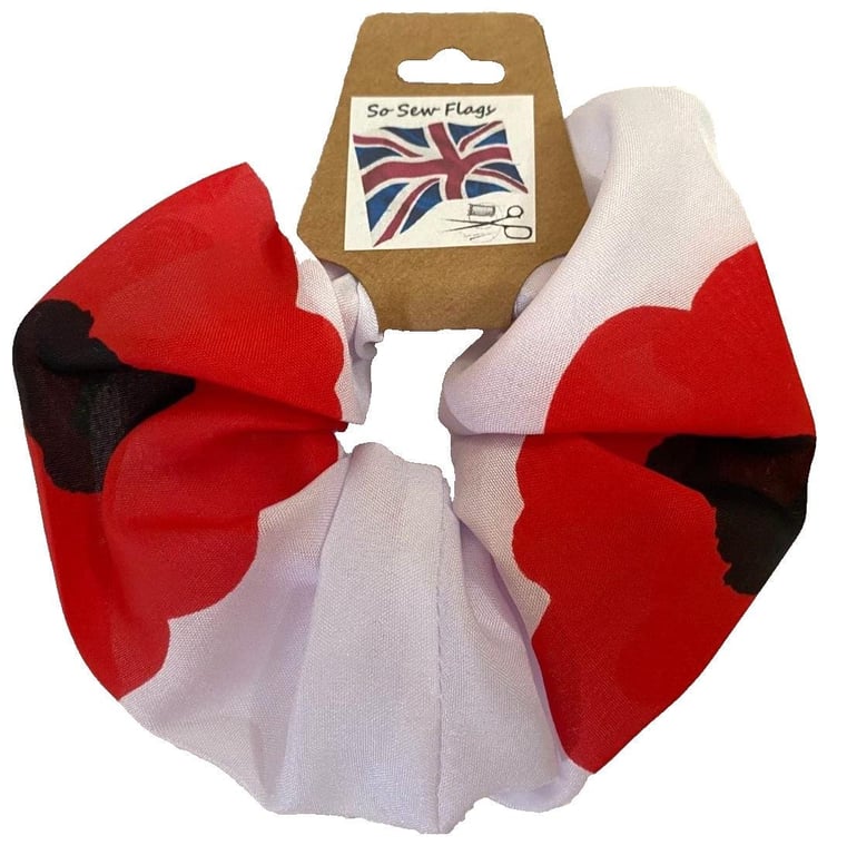 Poppy Lest We Forget Flag Hair Scrunchie Scrunchies Accessory Band Elastic