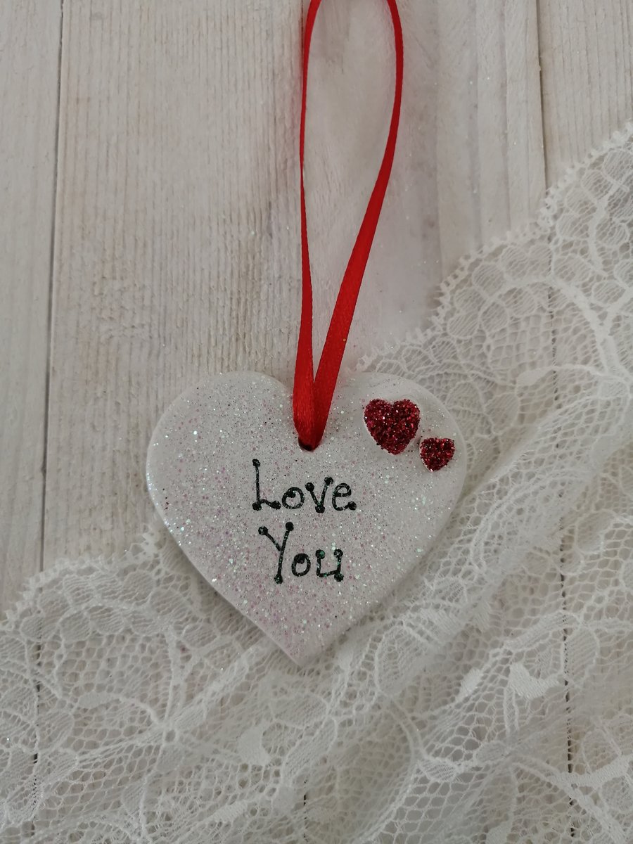 Small Ceramic Heart - Love You