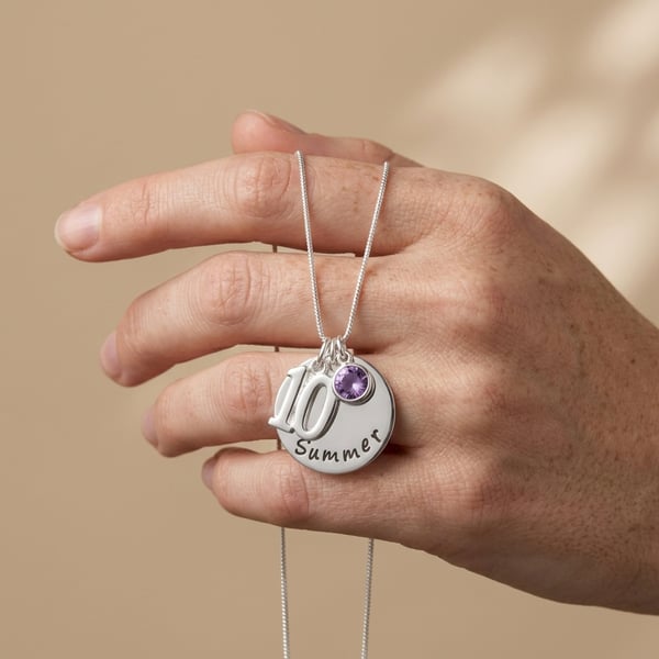 Personalised 10th Birthday Necklace - Daughter Sister Granddaughter Niece