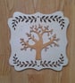 Wooden Tree of Life Wall Decor: Engraved Plywood Art. Spring decoration.