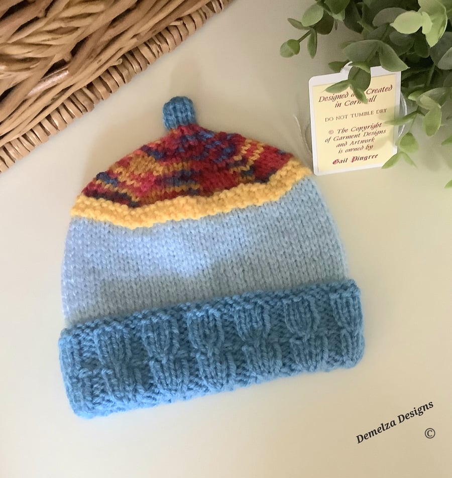 Baby Cable Beanie Hat  Newborn Size (Help a Charity)