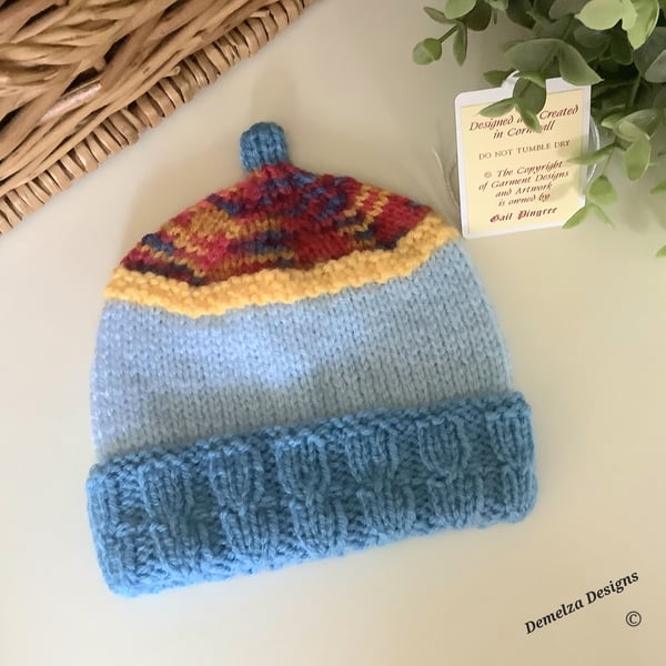 Baby Cable Beanie Hat  Newborn Size (Help a Charity)