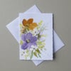 original art hand painted floral blank card ( ref FA98 A3 )