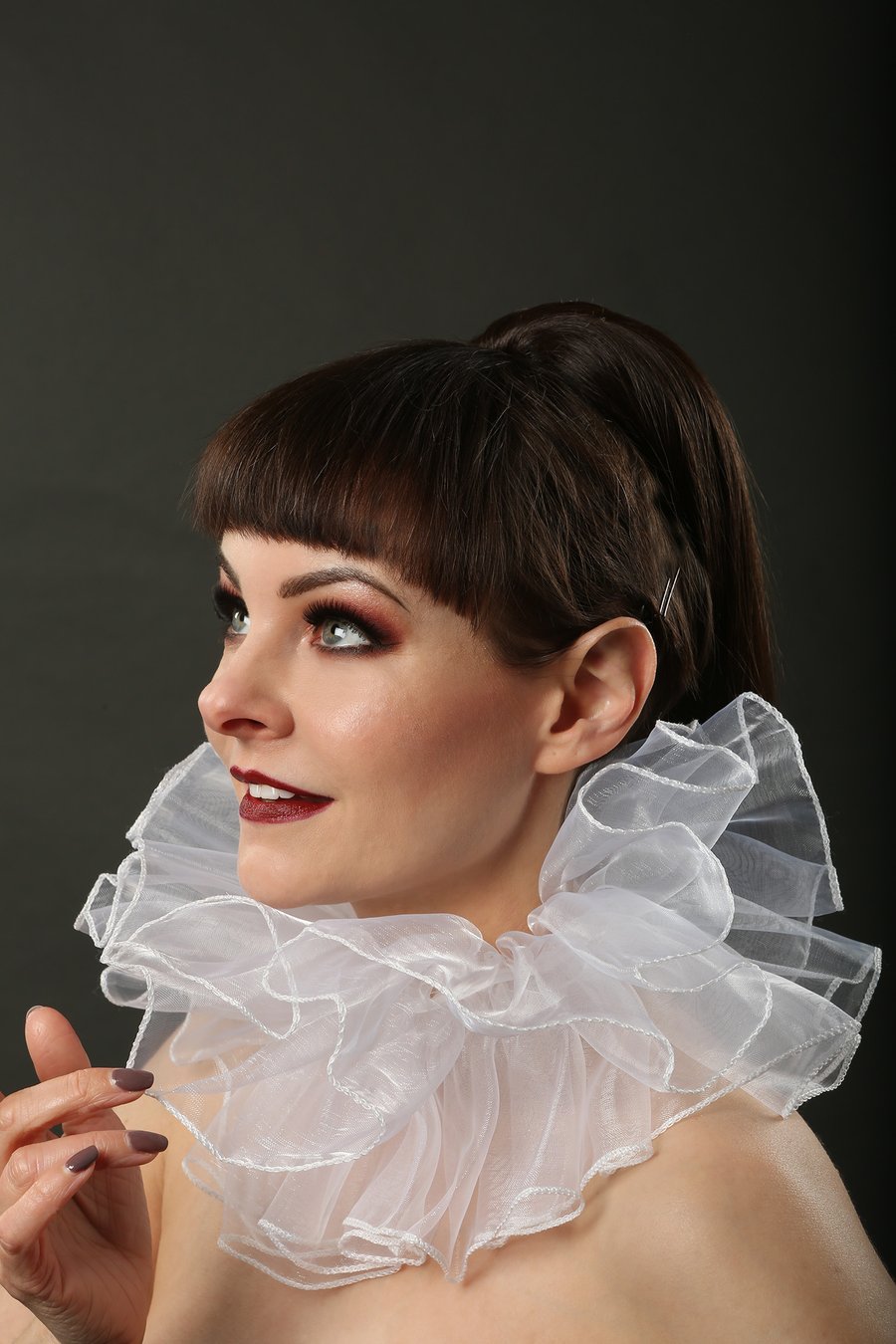 Luxury Pierrot White Clown Ruff