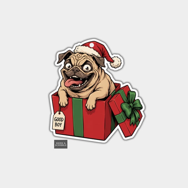 Unique Funny Christmas Gift Tags For Adults, 6pk - Weird Scary Dog 