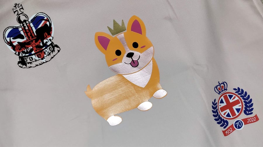 Queen Elizabeth II commemorative Children’s cushion cover. Queen Corgi dogs