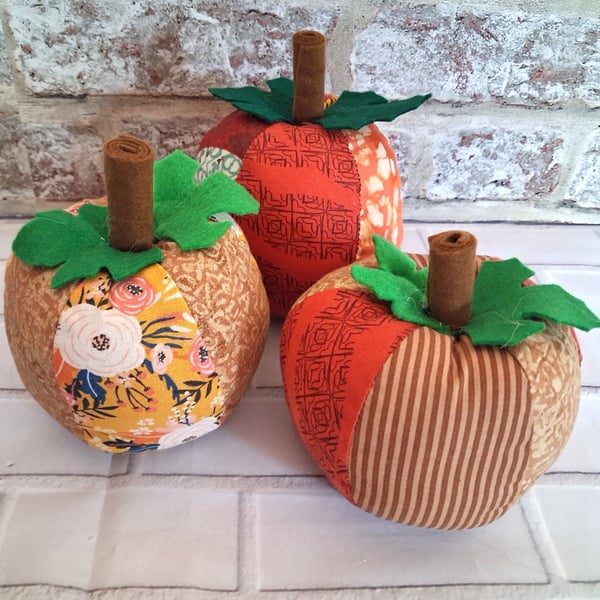 NO. 2.  AUTUMN PATCHWORK PUMPKIN TRIO    