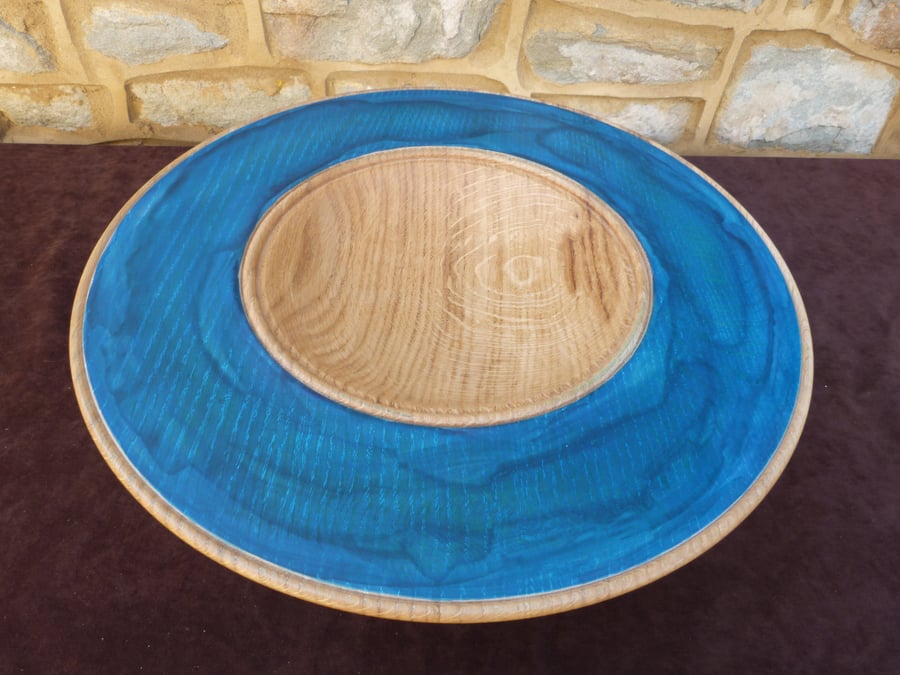  OAK DISH WIDE RIMMED