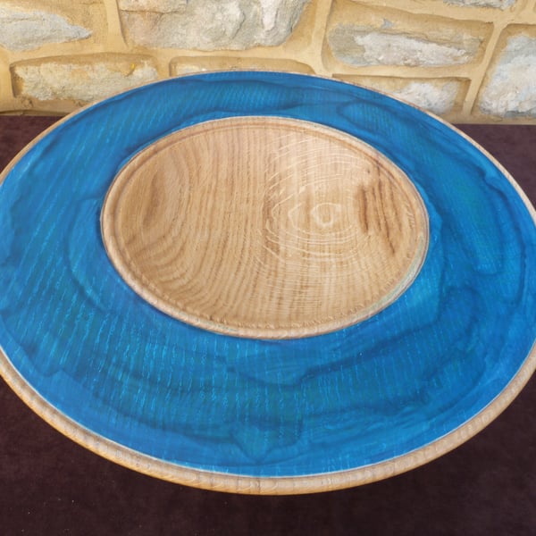  OAK DISH WIDE RIMMED