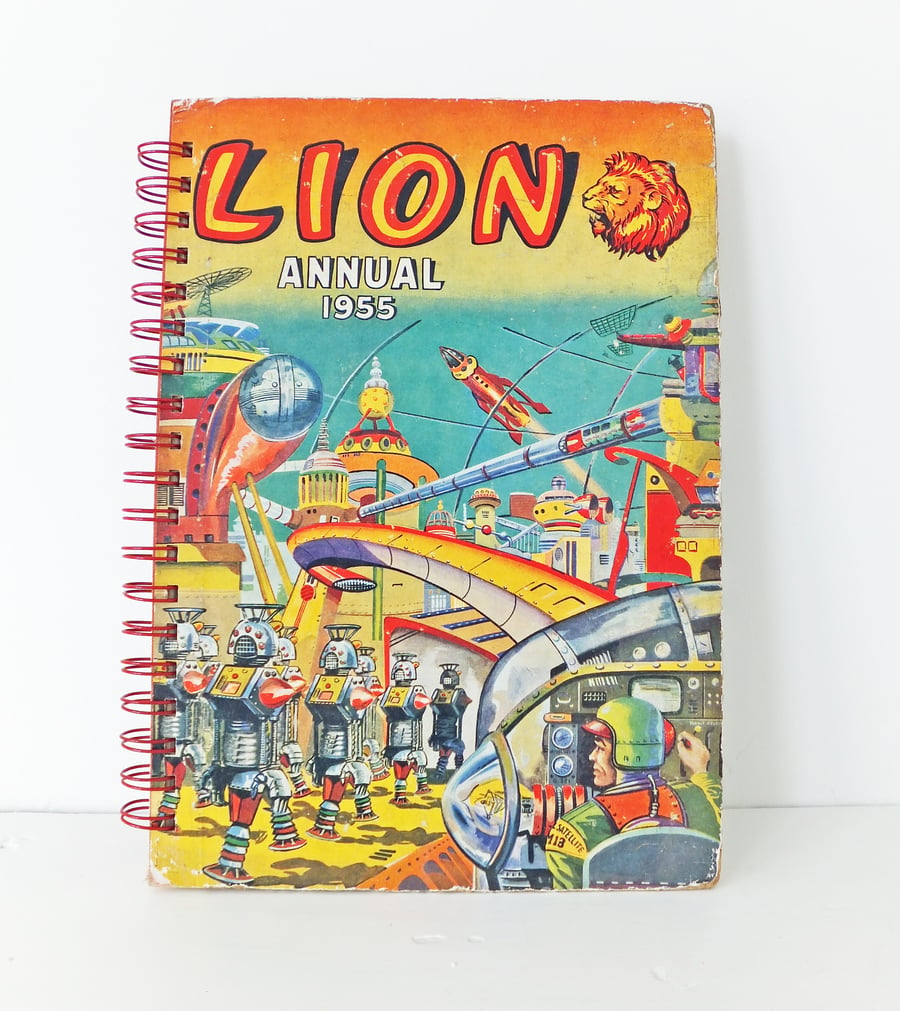  Upcycled Journal - Upcycled Lion Annual 1955 - Eco-friendly Notebook