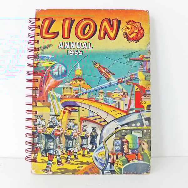  Upcycled Journal - Upcycled Lion Annual 1955 - Eco-friendly Notebook