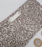 Coin purse  - white sand and taupe jacquard, plum lining zip fastening. Sale  - Image 7