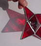 Stained glass four point star hanging copperfoil suncatcher - Image 7