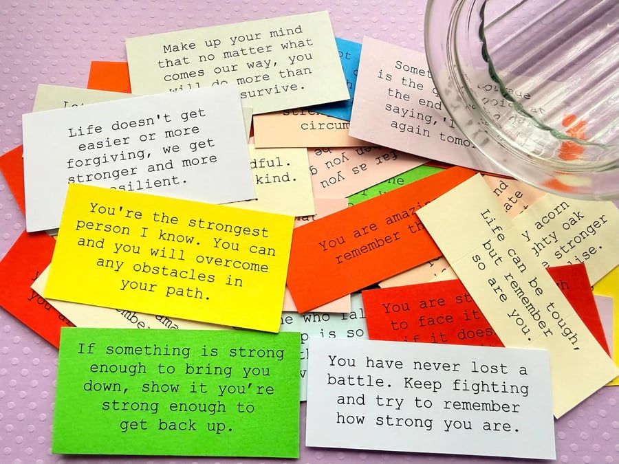 365 Positive Quotes Cards - Daily Affirmations - Motivation & Self Care Jar Fill