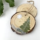 Handmade Pressed Fern Christmas Tree Decoration