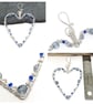 Silver and Blue Crystal Heart, Hanging Decoration - Image 3