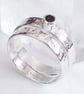 Sapphire Engagement Wedding Ring Set ,  Sterling Silver Fully Hallmarked - Image 2