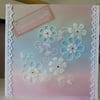 Pale Blue Daisy Birthday Card - penblwydd hapus