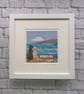 Stitched textile seascape picture…Love is a four legged word - Image 3