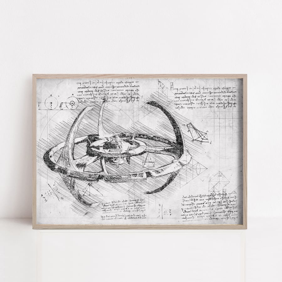 Star Trek Deep Space Nine (DS9) Black & White Da Vinci Style print