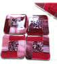 Fused Glass Coasters Set of 4 8cm Pink - Image 3