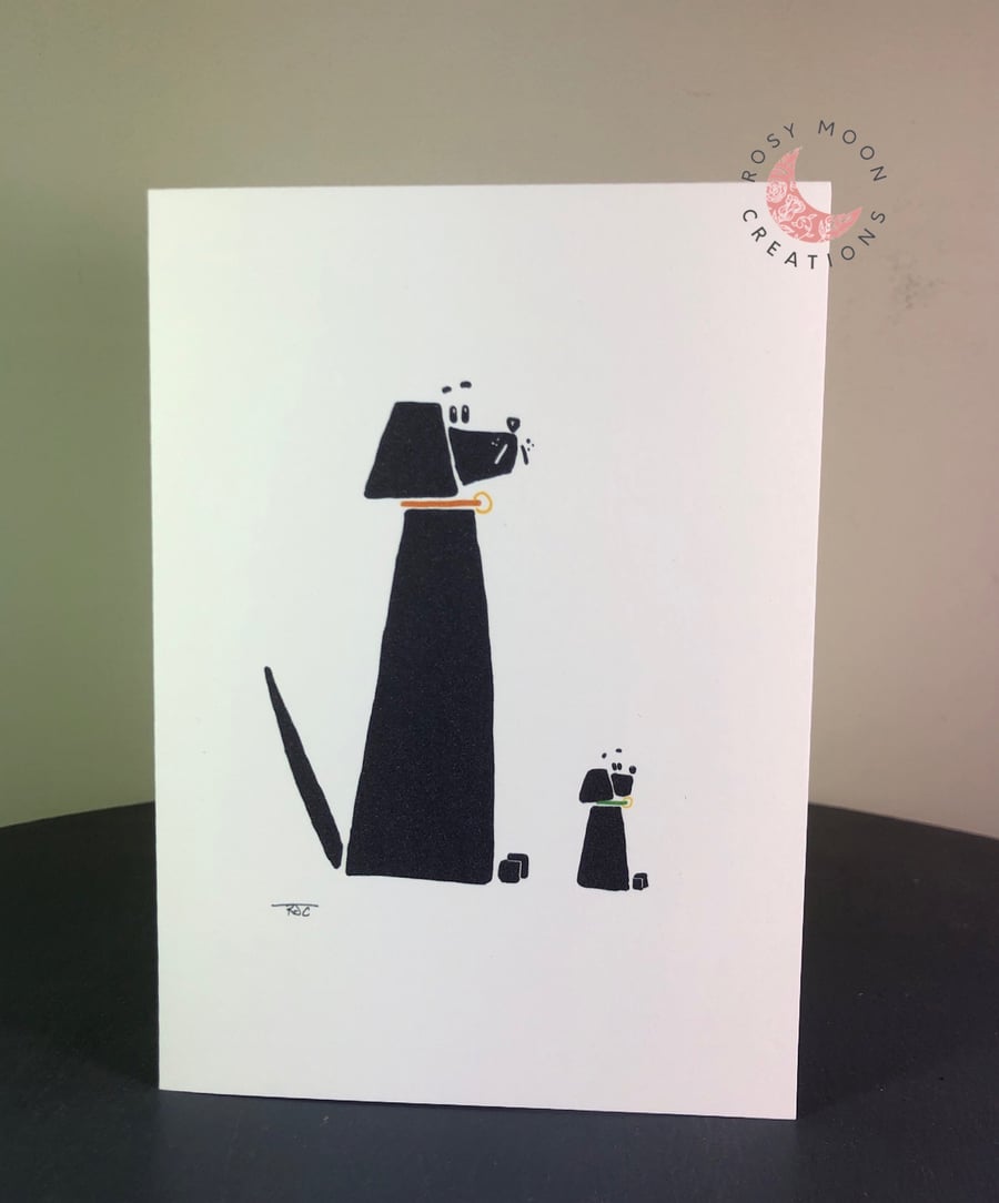Big Dog Small Dog Blank Card