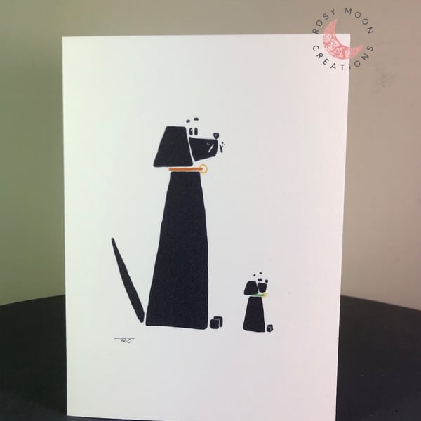 Big Dog Small Dog Blank Card