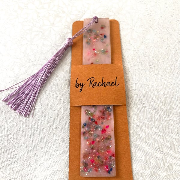 Shimmery resin bookmark 