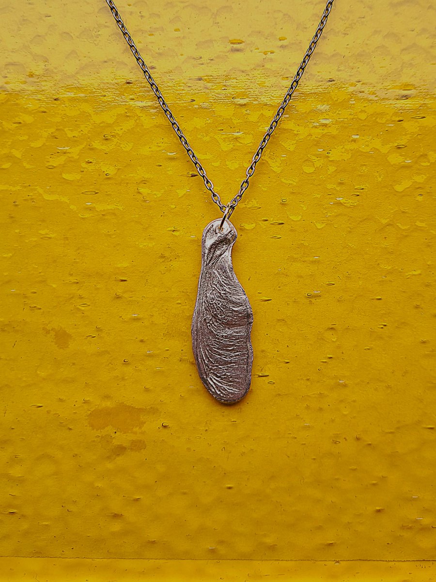 Silver Scyamore Seed Pendant Small