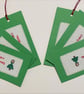 Six Large Handmade Cross-Stitch Gift Tags – Merry Christmas and Tree - Image 3