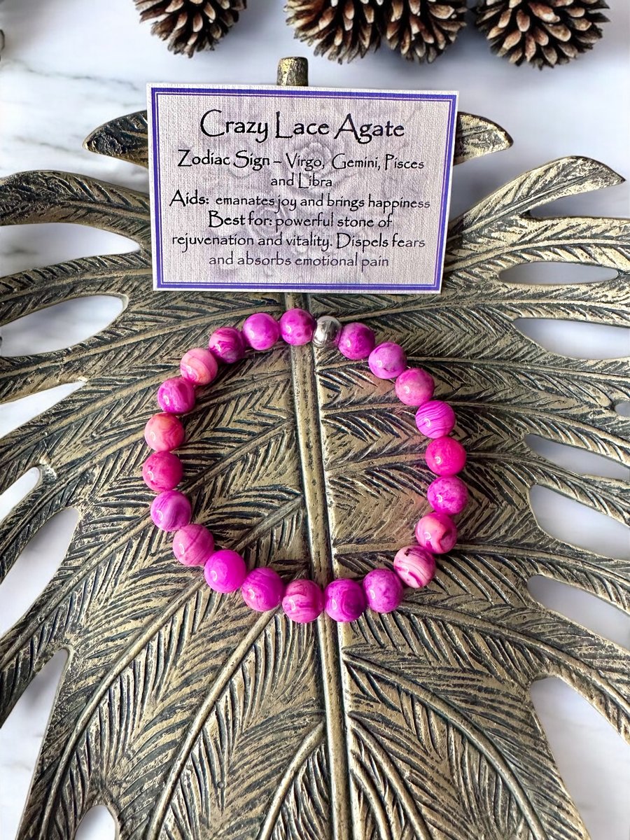 Crazy Lace Agate - Elasticated Bracelet 
