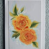 original hand painted floral rose card ( ref F 270)
