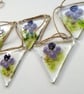 Pansy Flower Bunting: Garden Decoration Garland, fused glass bunting. - Image 6