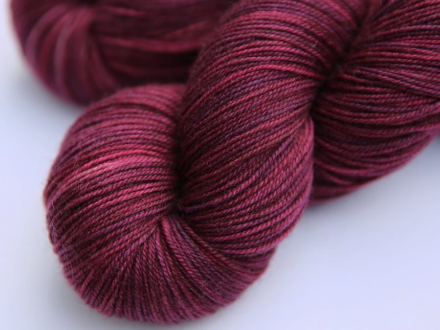 Rose Red - Superwash merino yak nylon 4-ply yarn