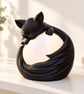 Black Cat Moon Lamp, 3D Printed Sleeping Cat Night Light, Cute Cat Lover Gift 