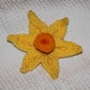 Hand Knitted Daffodil Brooch for Charity