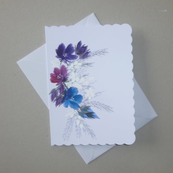 original art hand painted blank greetings card ( ref FA 447 P2 )