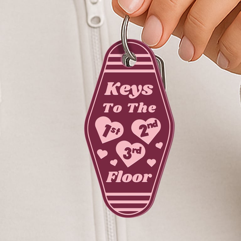 Keys to the House Acrylic Keyring 02: Motel Style Keychain - Music Gift for Her