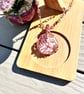 Celestial Pendant Copper Choker Necklace - Rose Quartz & Amethyst, Spiritual